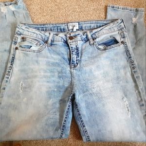 Celebrity Pink Destroyed Denim Capris